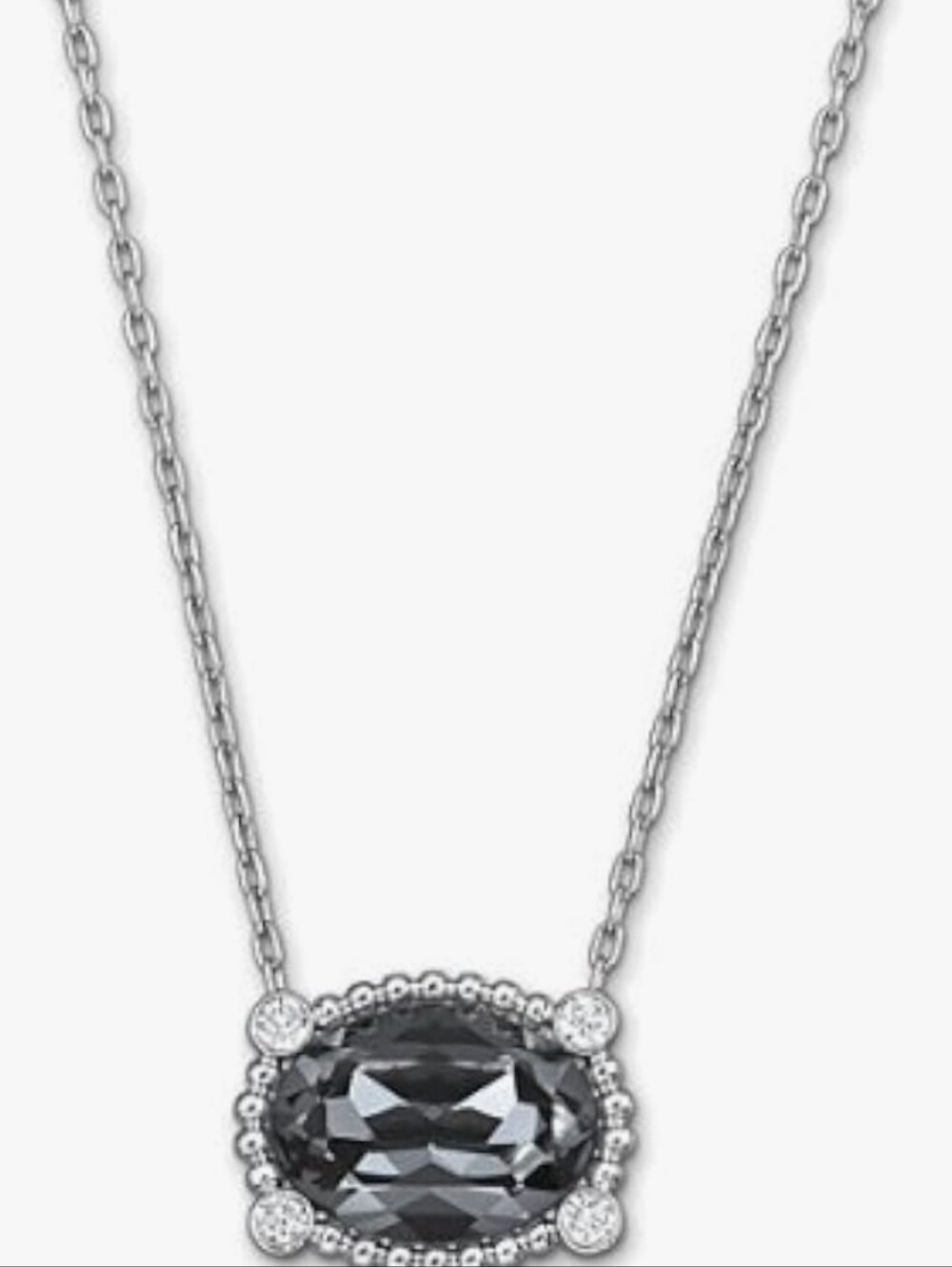 NIB SWAROVSKI - SWAN SIGNED ROSETTE MINI DARK CRYSTAL NECKLACE